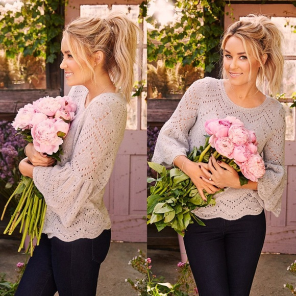 LC Lauren Conrad Sweaters - LC Lauren Conrad Romantic Eyelet Popover Sweater